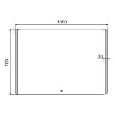 NIMCO xxxNimco Séria 17000 ZP 17004V LED zrkadlo 1000x700 s dotykovým senzorom rám hliníkový - Nimco