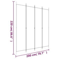 Vidaxl 4-panelový paraván antracitový 200x220 cm látkový