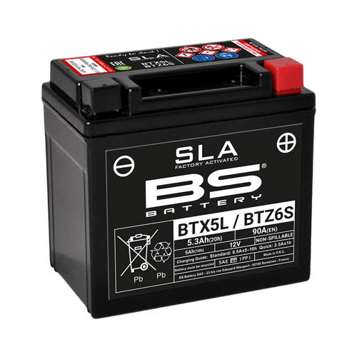 BS-BATTERY V továrni aktivovaný akumulátor BTX5L/BTZ6S (YTX5L/YTZ6S) SLA