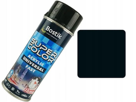 Bostik Super Color univerzálny lak v spreji 400 ml lesklá čierna