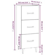 Petromila vidaXL Komoda lesklá biela 34,5x34x90 cm spracované drevo