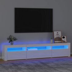 Vidaxl TV skrinka s LED svetlami lesklá biela 195x35x40 cm