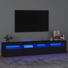 Vidaxl TV skrinka s LED svetlami čierna 210x35x40 cm