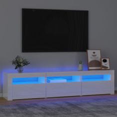 Vidaxl TV skrinka s LED svetlami lesklá biela 180x35x40 cm