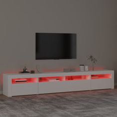 Vidaxl TV skrinka s LED svetlami biela 240x35x40 cm