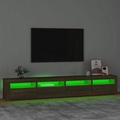 Vidaxl TV skrinka s LED svetlami hnedý dub 240x35x40 cm