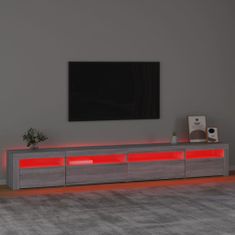 Vidaxl TV skrinka s LED svetlami sivá sonoma 270x35x40 cm