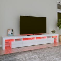 Vidaxl TV skrinka s LED svetlami lesklá biela 280x36,5x40 cm