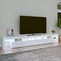 Vidaxl TV skrinka s LED svetlami lesklá biela 280x36,5x40 cm