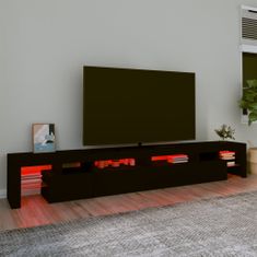 Vidaxl TV skrinka s LED svetlami čierna 280x36,5x40 cm