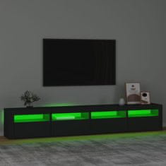 Vidaxl TV skrinka s LED svetlami čierna 240x35x40 cm
