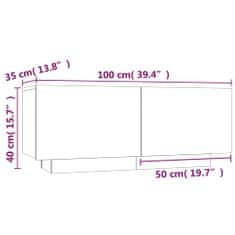 Vidaxl Nočný stolík sivý sonoma 100x35x40 cm spracované drevo