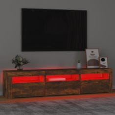 Vidaxl TV skrinka s LED svetlami dymový dub 180x35x40 cm