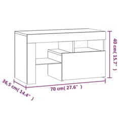 Petromila vidaXL Nočné stolíky 2 ks s LED svetlami dub sonoma 70x36,5x40 cm