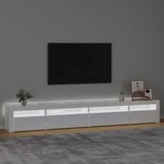 Vidaxl TV skrinka s LED svetlami lesklá biela 270x35x40 cm