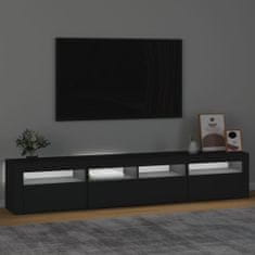 Vidaxl TV skrinka s LED svetlami čierna 210x35x40 cm