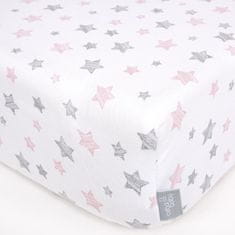 Ceba Baby Plachta Džersej napínacia s gumou 120 x 60 Pink Stars