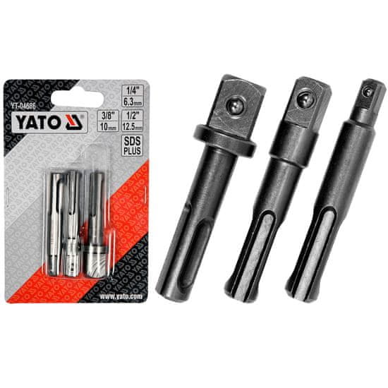 YATO Sada 3ks SDS + adaptéry pre zásuvky YT-04686