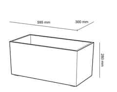 Obdélníkový granitový květináč KUBI 60 cm Barvy: béžový, šedý, černý, bílý a antracitový - Antracitový