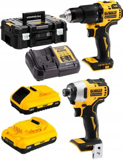 DeWalt DCD709 + DCF809 18V 2x3Ah DCB187 DCK2062L2T