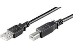 Kábel USB 2.0, AB, 5m, čierna