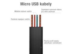 Avacom MIC-40K kábel USB - Micro USB, 40cm, čierna