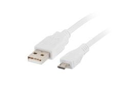 Lanberg Micro USB (M) na USB-A (M) 2.0 kábel 1m, biely