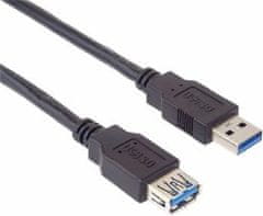 PremiumCord Predlžovací kábel USB 3.0 Super-speed 5Gbps AA, MF, 9pin, 3m