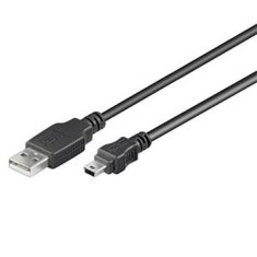 PremiumCord Kábel USB 2.0, AB mini, 5pinov, 20cm