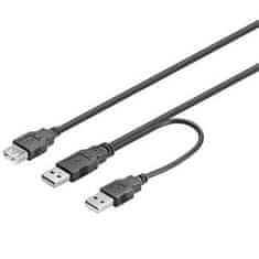 USB 2.0 napájací Y kábel A/M+A/MA/F