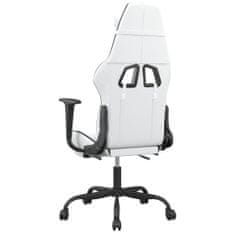 Petromila vidaXL Herná stolička s podnožkou biela a čierna umelá koža