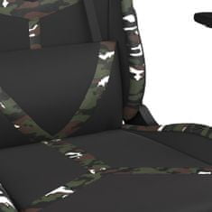 Petromila vidaXL Herná stolička s podnožkou čierna a maskovacia umelá koža