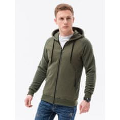 OMBRE Pánska mikina na zips JADIEL khaki MDN16825 S