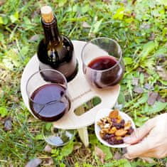 Northix Prenosný stolík na víno na vonkajšie použitie