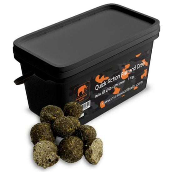 Mastodont Baits Boilies Quick Action Fish and Crab mix 1 kg 20/24 mm