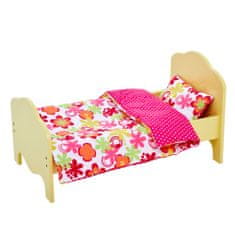 Teamson Olivia's Little World - bábika Little Princess 18" Classic Single Bed Yellow & Bedding Set-Summer Flower