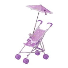 Teamson Olivia's Little World - Kočík pre bábiky so slnečníkom - fialový / hviezdičky