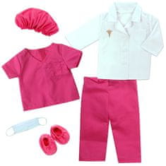 Teamson Sophia's - 18" bábika - Fuksiový lekársky plášť a laboratórna bunda - Hot Pink