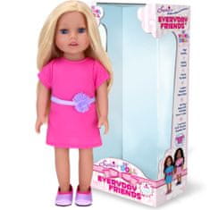 Teamson Sophia's - 18" bábika - Blonďavá vinylová bábika Chloe v horúcich ružových šatách a fialových saténových topánkach - Blush