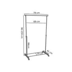 TZB Pojazdný stojan na odevy Ida - výška 90 - 159 cm