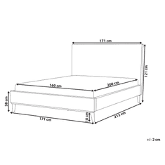 Beliani Čalúnená posteľ sivá 160x200 cm BAYONNE