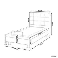 Beliani Nastaviteľná čalúnená posteľ 90 x 200 cm béžová DUKE