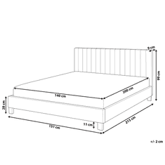 Beliani Čalúnená posteľ 140 x 200 cm svetlo sivá POITIERS
