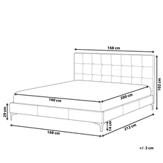 Beliani Posteľ z ekokože 160 x 200 cm sivá AMBERT