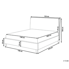 Beliani Čalúnená posteľ 140 x 200 cm sivá SENNEZ