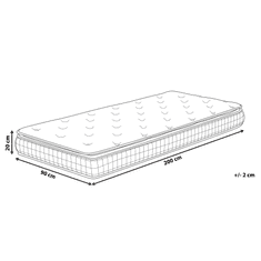 Beliani Stredne tvrdý matrac z pamäťovej peny 90 x 200 cm CHARM