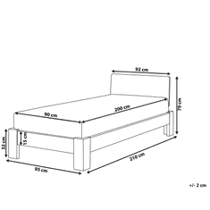 Beliani Drevená posteľ s lamelovým roštom 90x200cm ROYAN