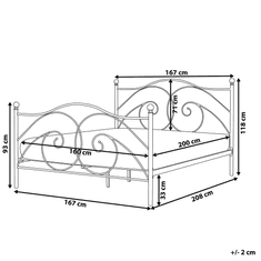 Beliani Čierna kovová posteľ s rámom 160 x 200 cm DINARD