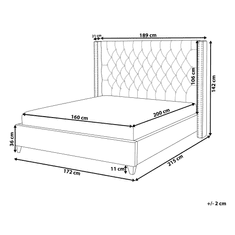 Beliani Béžová čalúnená posteľ s rámom LUBBON 160x200 cm