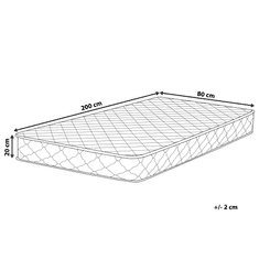 Beliani Obojstranný pružinový matrac stredne tvrdý/tvrdý 80 x 200 cm DUO